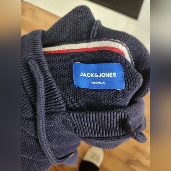NWOT - Jack and Jones | Pullover Knit Hoodie - Medium - Blue - Picture 4 of 9